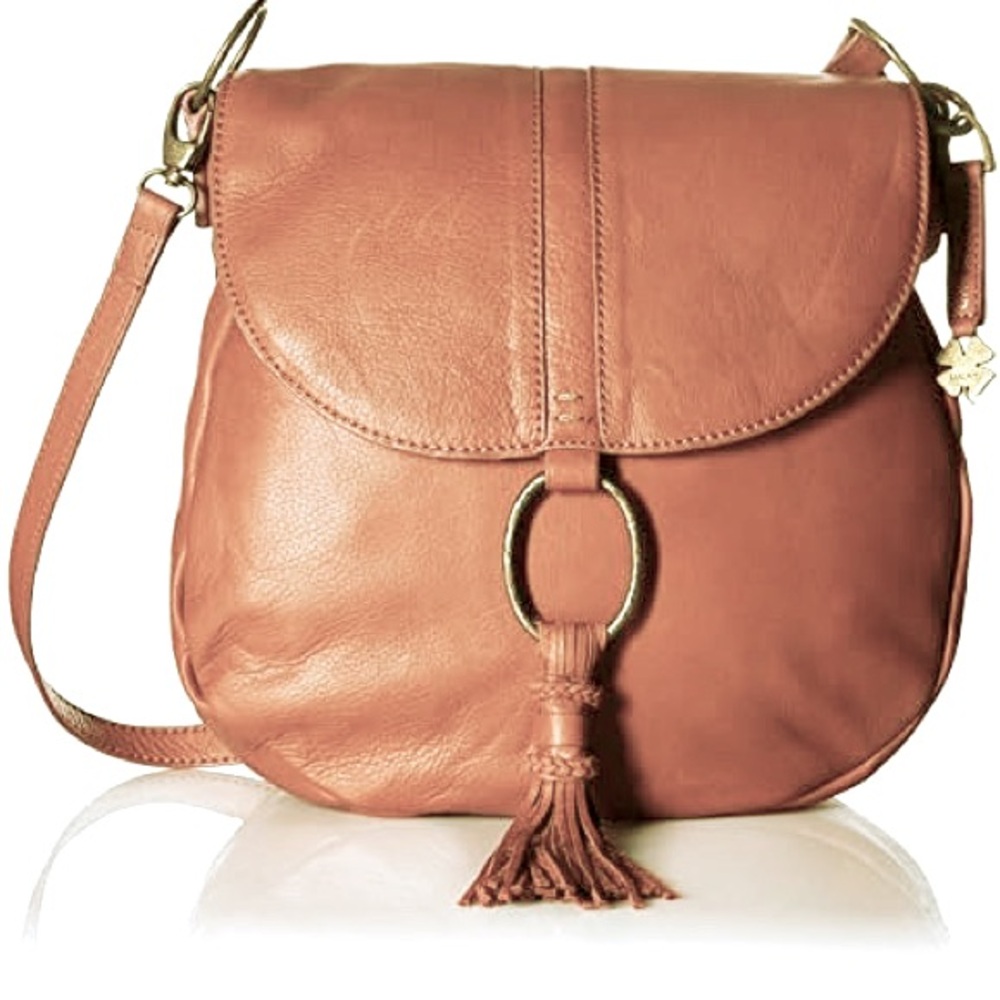 Lucky Brand Athena leather convertible crossbody saddle satchel purse